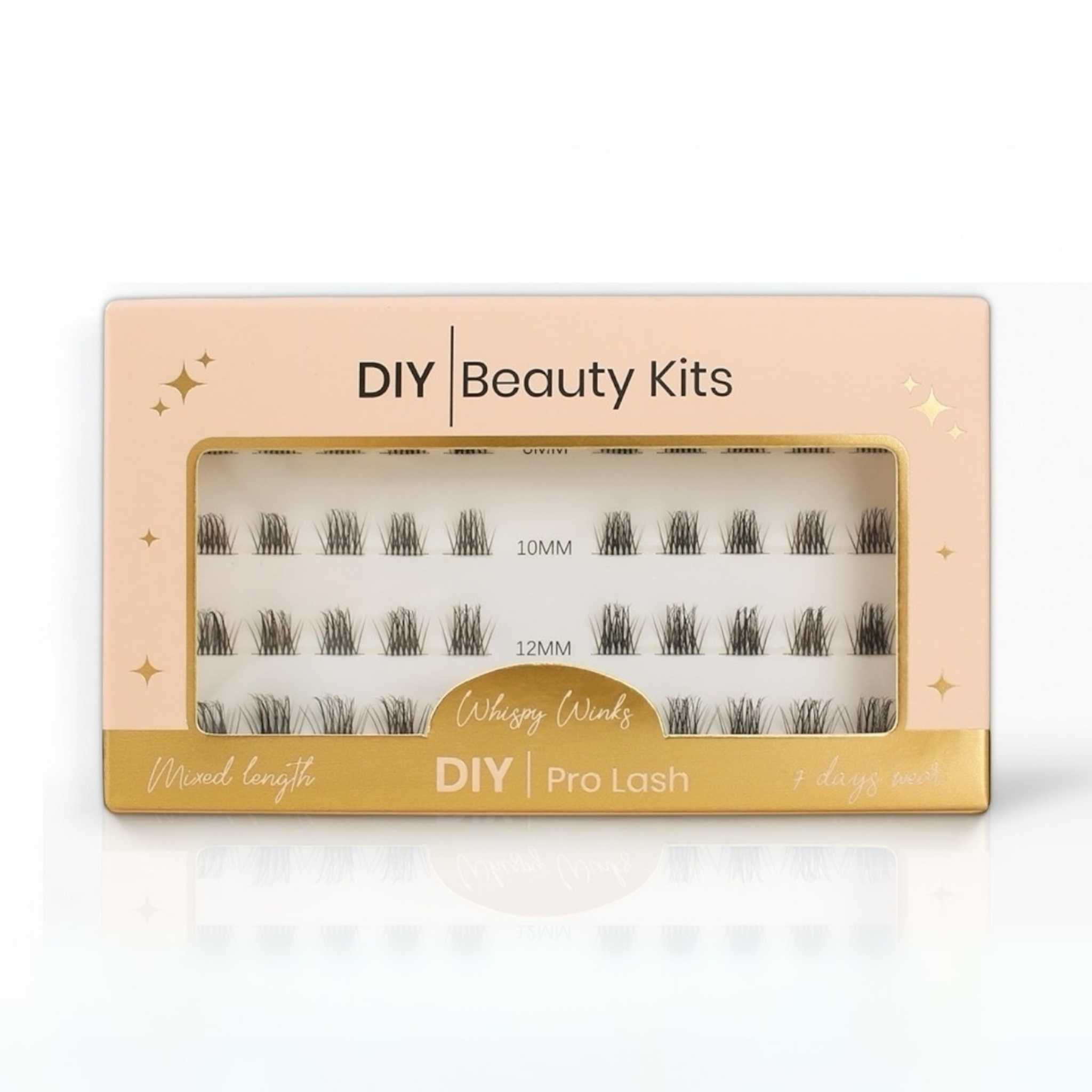 DIY PRO LASHES WHISPY WINKS. LASH EXTENSIONS. REFILL LASHES. STRIP LASHES. LONG LASTING LASHES. SENSITIVE GLUE. BEAUTY PRODUCTS. DIY LASH EXTENSIONS. CLUSTER LASHES